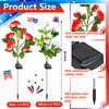Woanger 4 Pcs Solar Flowers Cemetery Grave Decorations Outdoor LED