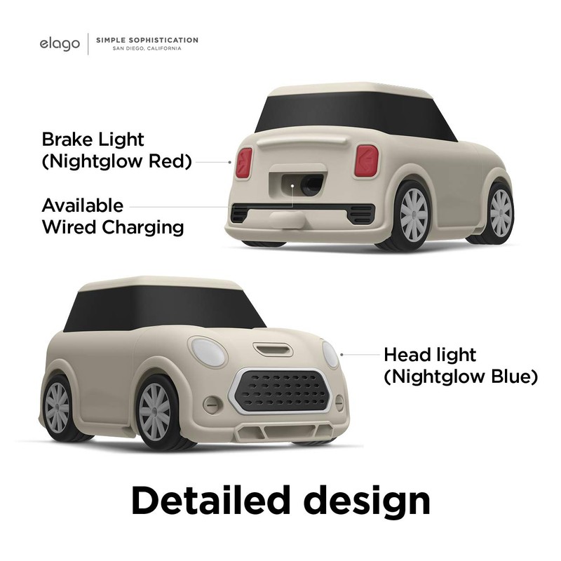 elago MINI CAR Case with Keychain Designed for AirPods 2,