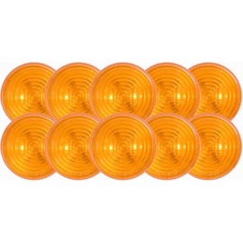 Optronics 10 Pack 2 1/2" Round Amber 2 Diode LED Marker Clearance Lights MCL527AB