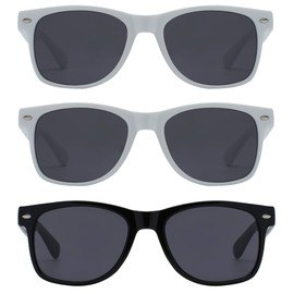 3 Pack Retro Vintage Smoke Lens Sunglasses Colored Plastic Frame Men Women