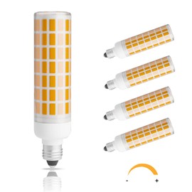 E11 Led Bulb, JDE11 120V 75W or 100W Halogen Candelabra Bulbs Equivalent Dimmable, T3 T4 Mini Base,3000K Warm White 7.5W 800LM E11 for Chandeliers, Candelabra, Ceiling Fan, Table Lamps, 4Pack