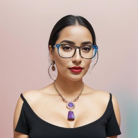 HAITONGCR Reading Blue Light Blocking Glasses Luxurious Blue & Pink Accent Anti-Blue Light Reading Glasses for Ultimate Comfort & Style Blue 1.5 R1119