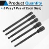 HARFINGTON 5pcs Nut Driver Drill Bit 3/8,7/16,9/32,11/32,1/2 Inch Socket 1/4"