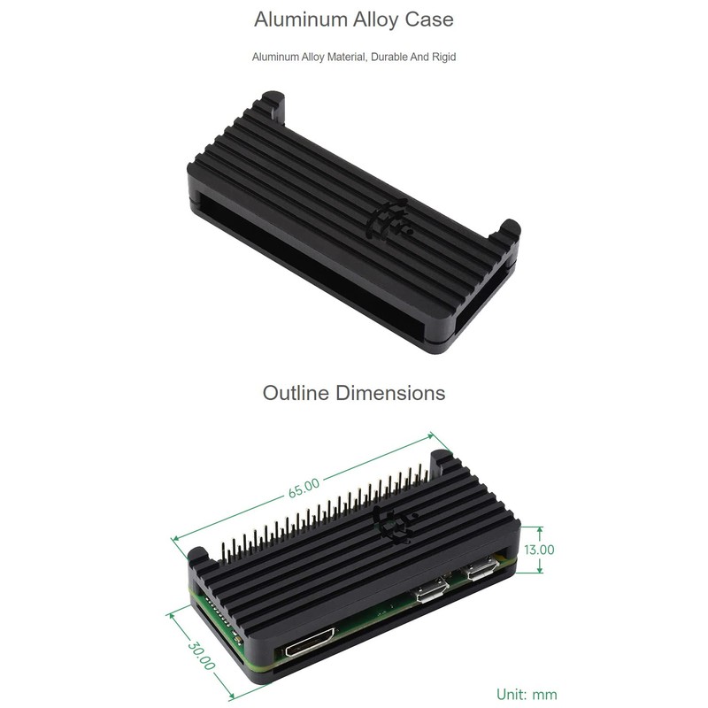 waveshare Aluminum Alloy Protection Case Compatible with Zero/Zero W/Zero 2