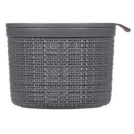 CURVER 2 Litre Round Jute with Lid Grey 100% Recycled Acacia