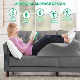 TUZAWERK Leg Elevation Pillow Wedge Pillow for Sleeping Comfortable Leg Cushions Improve Blood Circulation Suitable for Muscle Relaxation and Relief from Swelling During Pregnancy