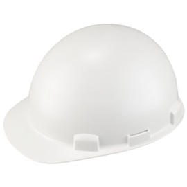 Dynamic Stromboli Cap Style Hard Hat, Smooth Dome ABS/Polycarbonate Shell, Type 1, Class E, 4-Point Suspension, Wheel Ratchet Adjustment, High Heat Resistant, White (280-HP841R-01)