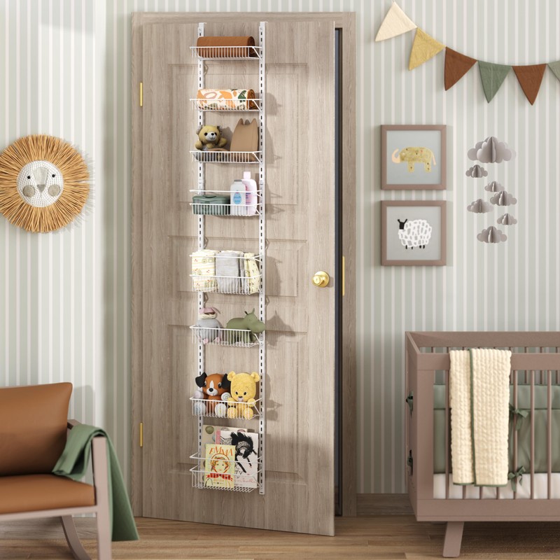 ClosetMaid Adjustable Organizer Rack with Baskets Wall or Over Door