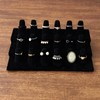 Baluue Black Cloth Desktop Ring Display Holder MDF Jewelry Modern