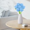 Lovmeety 7 Pcs Tulips Crochet Flowers, Blue Artificial Tulips Knitted
