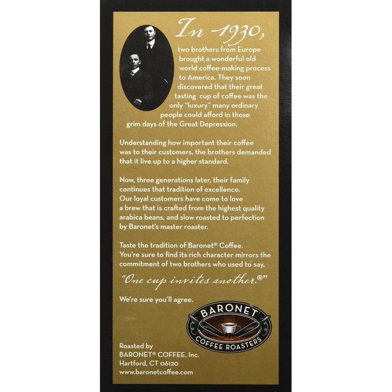 Baronet Coffee Decaf Mocha Java Coffee Pods, 54 Count