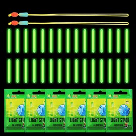 WUSJCOF Nachtangellicht Leuchtstäbe, fluoreszierende Knicklichter für Angelruten, langlebiges Zubehör für Nachtangeln, grün Glow Sticks (30 Stück)