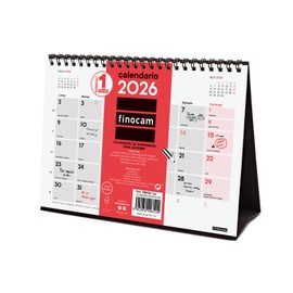 Finocam - Desk Calendar 2026 Month to View January - December 2026 (12 Months) | Calendar 2026 to Write Down | Neutral Monthly Planner - Spanish