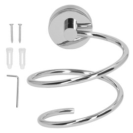 304 Stainless Steel Hair Dryer Rack Keep Tidy Wall Mount Blow Hair Dryer Holder for Bathroom Chrome Plated
