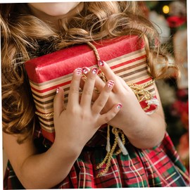 Minkissy 144pcs and Girls Fake Nails Press Xmas Nail Tips for Boys Girls Accessories for Festive Celebrations Full Cover Designs for Every Style