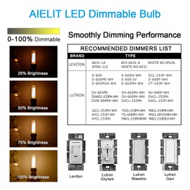 AIELIT T10/T30 Frosted LED Light Bulb 40 Watt Equivalent, Warm White 2700K, 400 LM, E26 Standard Base, 4W Dimmable LED Tube Bulbs, Classic Filament Edison Bulb for Pendant Lights Chandelier, 3-Pack
