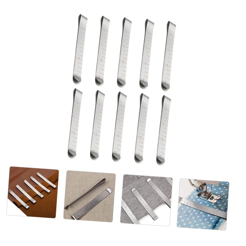 Gatuida 10 Pcs Hemming Clips for Sewing with Measurement Ruler