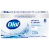 Dial Dial Antibacterial Bar Soap, Refresh & Renew, White, 4