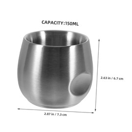 Ipetboom Beard Cup Universal Baffle Tableware Shaving Cute Neutral Pen Tea Cup Shaving Dishwashing Beard Creamer Shaving Coffee Cup Shaving Parchment Stainless Steel Silver