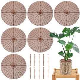 6 Pcs 20.5" Plant Pot Grid Covers Plant Soil Protectors Cuttable Plant Protectors from Animals with Stakes Plastic Cat Deterrent Plant Safety Digging Stopper for Indoor Outdoor