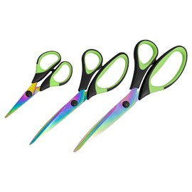 starfa lab Fabric Scissors, Set of 3 Scissors for Cutting Fabrics, Leather and Paper (Black)
