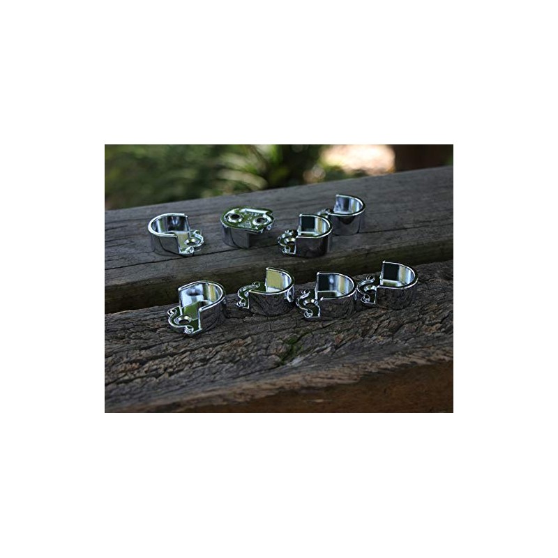 Metal Closet Wardrobe Rod Holder Socket End Support Pipe Bracket