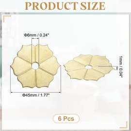 QUARKZMAN 6Pcs Placca Posteriore Pomello dio, 1.77 Pollici Forma Esagonale Fiore Placca Posteriore In Ottone Decorarezione Classica Per Mobili Guarnizione Per Cassetti di Porte