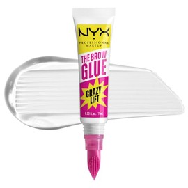 NYX Professional Makeup The Brow Glue Crazy Lift, Gel de Cejas con fijación extrema por 24H, efecto laminado, cepillo integrado para precisión, 7ml - 