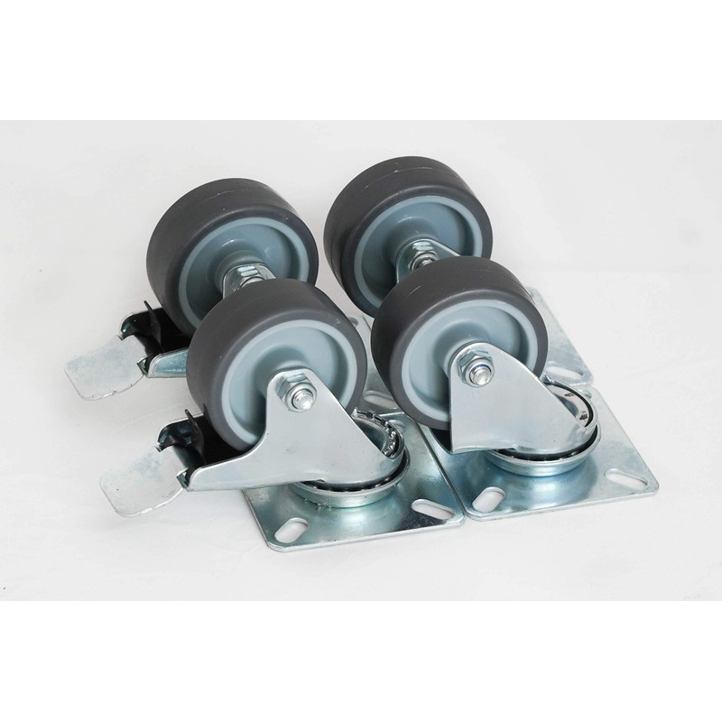 50mm Set of 4 Swivel Castors with Plate Fitting (TPR