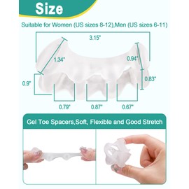 BLATOWN 2Pairs Silicone Toe Spacers Gel Toe Separators for Women Men to Correct Bunion Toes, Hammer Toes, Plantar Fasciitis, Soft Big Toe Straightener Toe Corrector Toe Spreader for Relief