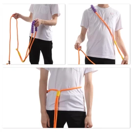 CAPASTEC Freihändige Hundeleine, verstellbare Crossbody-Taillenleine Multifunktion, 2,5 m 8,2 ft Laufleine, Griff aus Schaumstoff für kleine, mittlere und große Hunde, Orange Lila