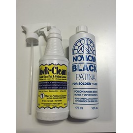 Kwik-Clean Flux Cleaner & 16 OzBlack Patina for Lead and Solder - 16 oz Bottle