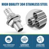 Enoch's Land 3/4" Hose Barb Thru-Bulk Bulkhead Fitting,304 Stainless Steel