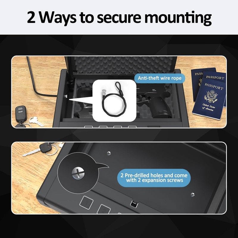 [ 20% Larger capacity ] Biometric gun safe with fingerprint