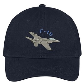 Trendy Apparel Shop F-18 Hornet Embroidered Cap Premium Cotton Dad Hat - Navy