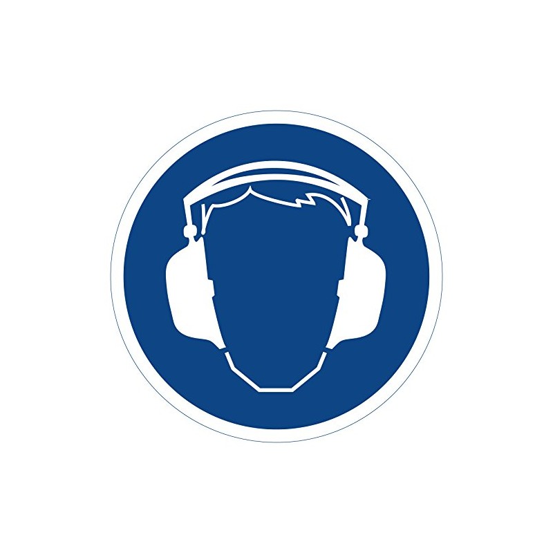 Use Hearing Protection Sticker Sign, Mandatory Sign As Per DIN