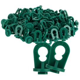 com-four® 100 x Greenhouse Clips, Hanging Devices for Greenhouse and Conservatory, Eyelets for Greenhouse Rails, Trellis Clips, Stake Clips with High Load Capacity (100 Clips, Green)