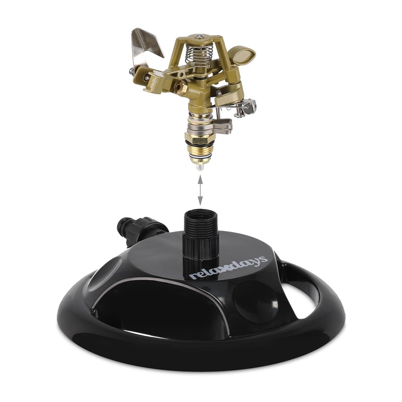 Relaxdays Lawn Sprinkler Impulse Sprinkler, Irrigation of Large Areas up