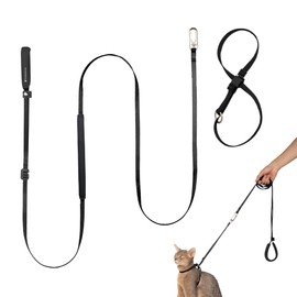 BuddyArmor Cat Harness and Leash Set, Lightweight Escape Proof Cat Harness Leash with Padded Handle, Adjustable Cat Leash and Harness for Kitten Small Large Cats Walking Training (Midnight Black, S)