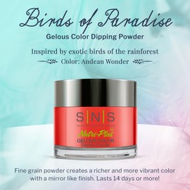 SNS Nail Dip Powder, Gelous Color Dipping Powder - Andean Wonder (Orange/Coral, Cream) - Long-Lasting Dip Nail Color Lasts up to 14 days - Low-Odor & No UV Lamp Required - 1 Oz