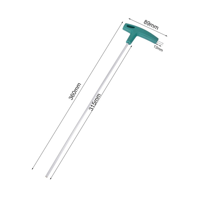 uxcell 4mm Extra Long Arm T-Handle Hex Key Wrench Chrome