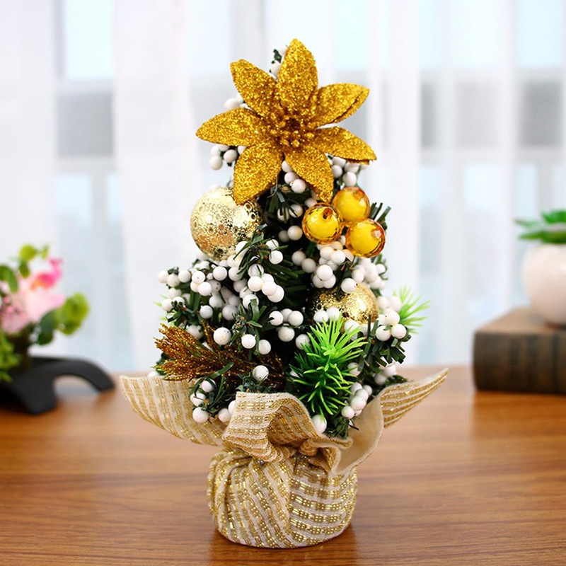 ZONADAH Tabletop Christmas Tree 21cm Mini Table Top Christmas Small