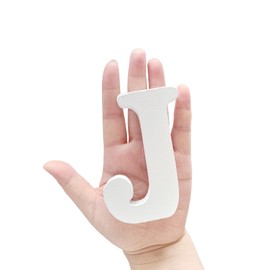 4 Inch Unfinished Wooden Letters for Crafts, White Wood Letters, Marquee Letters for Wall Decor, Home and Party Projects (Letter J)