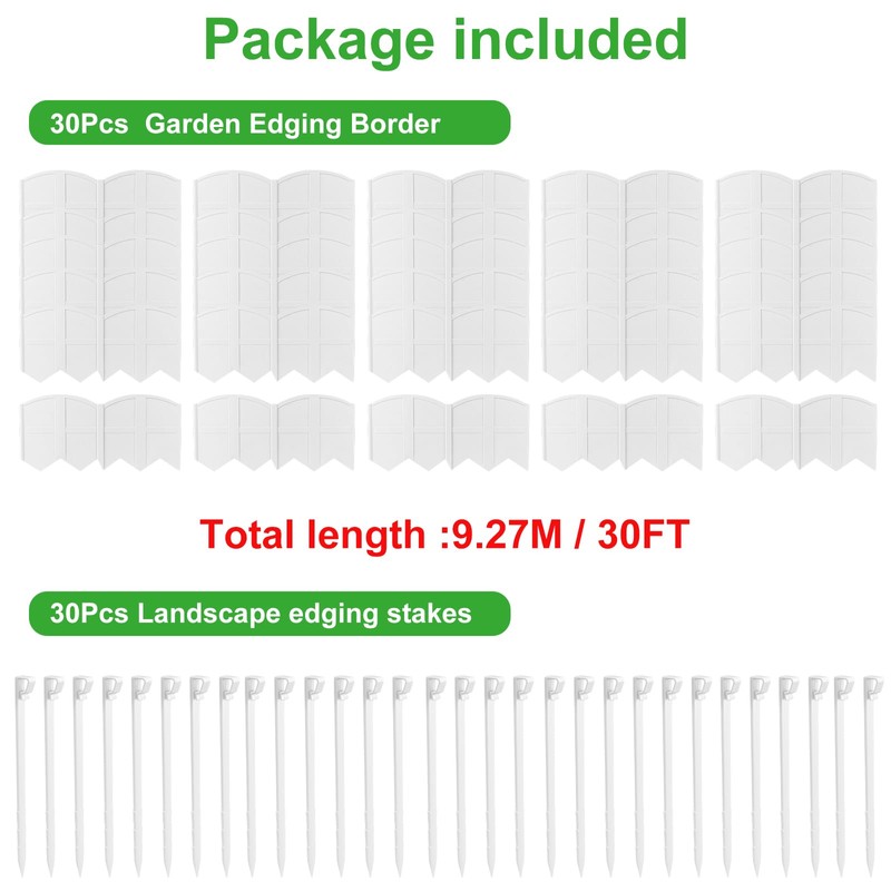 30Ft Landscape Edging Garden Edging Border Lawn Edging 30Pcs Landscape