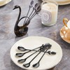 SGVRPVZ Black Small Coffee Spoon Holder Set,Swan Base With 12