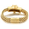 Klapgo Lion Head Men's Bracelet Gold Tone Stainless Steel Cuban