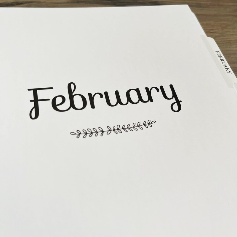 Monthly Binder Dividers set fits 9-Disc Planners, Classic-Size Monthly-Tab Dividers