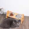 Durable Bamboo Dog and Cat Food Bowl Holder, Height Adjustable