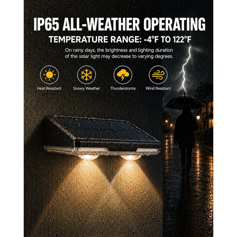 KAJICOO Solar Fence Lights Outdoor, 8 Pack Warm White &