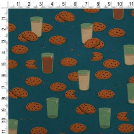 GRAPHICS & MORE Chocolate Chip Cookies and Milk Pattern Premium Kraft Roll Gift Wrap Wrapping Paper